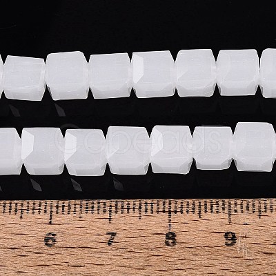 Imitation Jade Glass Beads Strands GLAA-R041-8x8mm-B01-1