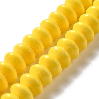 Glazed Porcelain Beads PORC-E017-02G-1