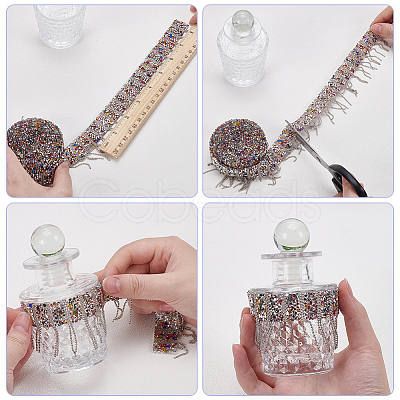Iron & Resin Tassels Ribbon OCOR-WH0105-071-1