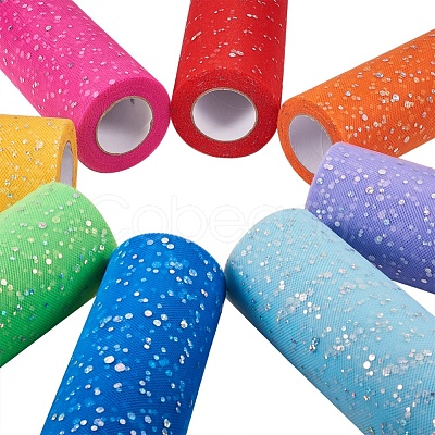 Glitter Sequin Deco Mesh Ribbons OCOR-P010-B-C-1