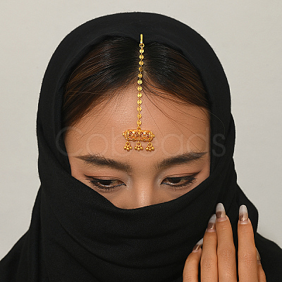 Ethnic Style Tassel Brass with Cubic Zirconia Hair Extension Chain for Women PU2601-1