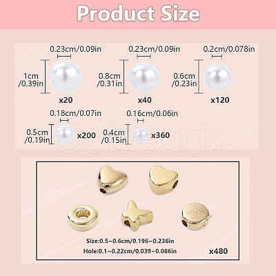 DIY ABS Plastic Imitation Pearl & CCB Beads Stretch Bracelets Making Kits DIY-YW0011-54-1