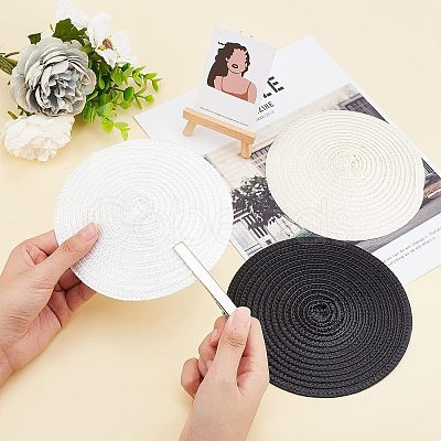 CHGCRAFT 3Pcs 3 Colors Polyester Imitation Straw Round Hat Base for Millinery AJEW-CA0002-79-1