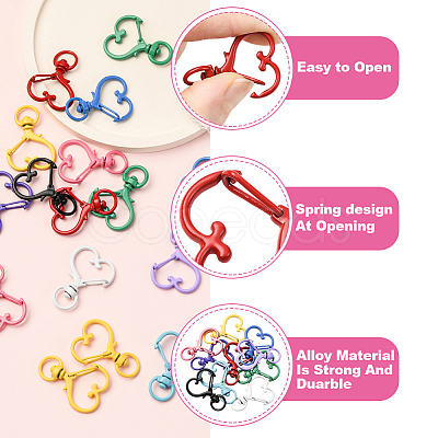 40Pcs 10 Colors Zinc Alloy Baking Paint Swivel Clasps FIND-SP0004-88-1