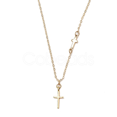 Cross 304 Stainless Steel Pendant Necklaces NJEW-JN05200-01-1