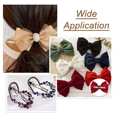 Biyun 100Pcs 4 Style Iron Hair Barrette Findings FIND-BY0001-16-1