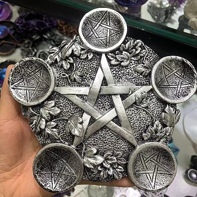 Resin Star Wooden Tealight Candle Holders PW-WG42BE3-06-1