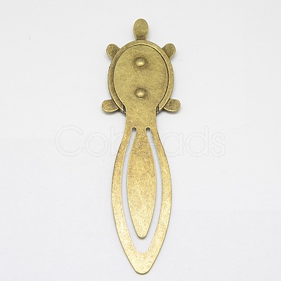 Tibetan Style Tortoise Bookmark Cabochon Settings TIBE-S156-AB-NR-1