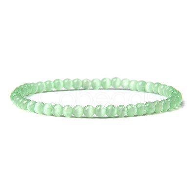 4mm Round Cat Eye Beads Bracelet for Men KG3069-4-1