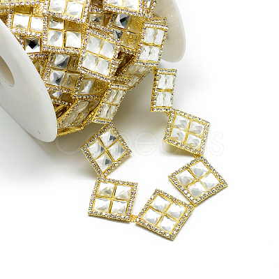 Wedding Dress Decorative Brass Rhinestone Chains CHC-R127-28-1