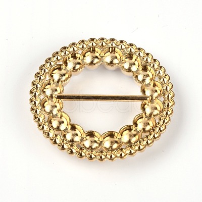 Flat Round Alloy Rhinestone Buckles PALLOY-WH0086-37-1