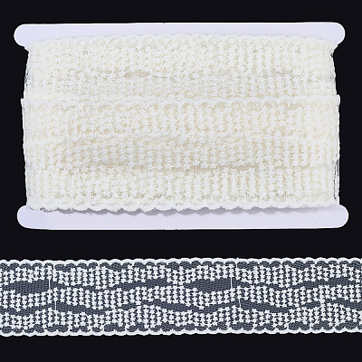 10Yards Polyester Embroidery Mesh Flower Lace Ribbon OCOR-GF0005-41B-1