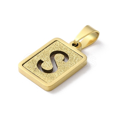 304 Stainless Steel Alphabet Pendants STAS-S152-01G-S-1