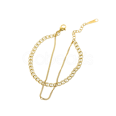 304 Stainless Steel Double Layer Chain Bracelets BJEW-A26-03-24-1