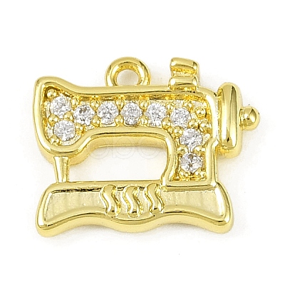 Brass Micro Pave Clear Cubic Zirconia Pendants LS-KK-L238-20G-1