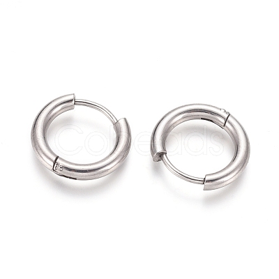 Tarnish Resistant 202 Stainless Steel Huggie Hoop Earrings A-EJEW-F111-16mm-P-1
