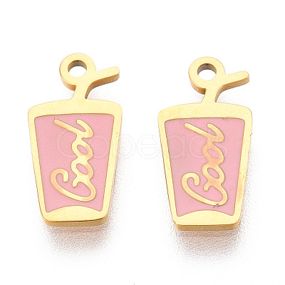 304 Stainless Steel Enamel Charms STAS-T065-66G-02-1