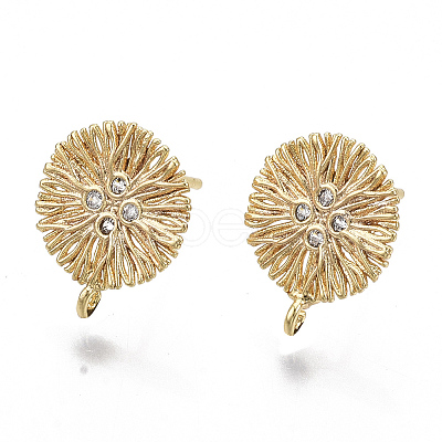 Brass Micro Pave Cubic Zirconia Stud Earring Findings X-KK-T056-05G-NF-1
