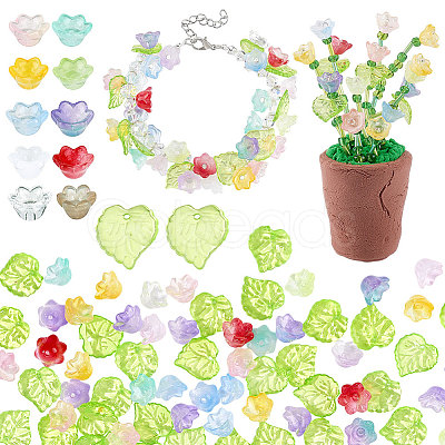 200Pcs 2 Styles Transparent Spray Painted Glass Beads GLAA-PH0004-45-1
