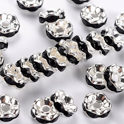 Brass Grade A Rhinestone Spacer Beads RSB028NF-04-1