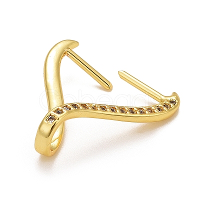 Rack Plating Brass Micro Pave Cubic Zirconia Ice Pick Pinch Bails LS-KK-B056-01G-1