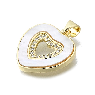 Brass Micro Pave Cubic Zirconia Pendants KK-V010-05G-03-1