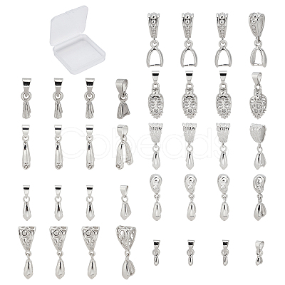 36Pcs 9 Style Brass Ice Pick Pinch Bails KK-SC0002-57-1