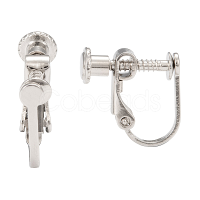 Brass Screw On Clip-on Earring Findings KK-L164-02P-1