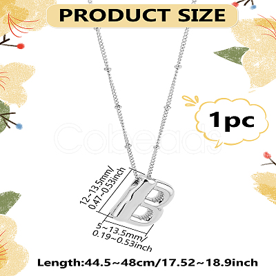 1pc Brass Chain with Alloy Letter Pendants Necklaces NJEW-LP0001-41B-P-1