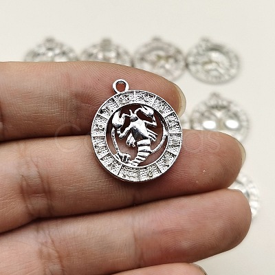 Constellation Themes Alloy Rhinestone Pendants PW-WGDA156-11-1