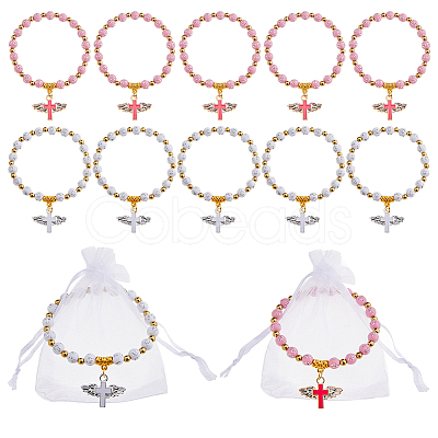 2Pcs Acrylic & Plastic Beads Bracelets BJEW-HS00006-1