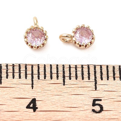 Brass Micro Pave Cubic Zirconia Charms KK-U028-19G-02-1