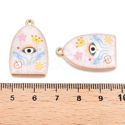 Printed Rack Plating Alloy Enamel Pendants ENAM-T020-03A-1