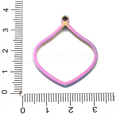 Ion Plating(IP) 304 Stainless Steel Open Back Bezel Pendants STAS-K208-18M-1
