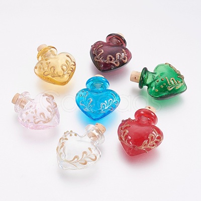 Handmade Lampwork Perfume Bottle Pendants LAMP-I018-B-1