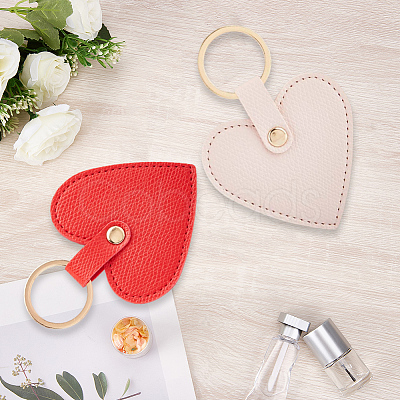 2Pcs 2 Colors PU Leather Keychain KEYC-CL0001-56-1