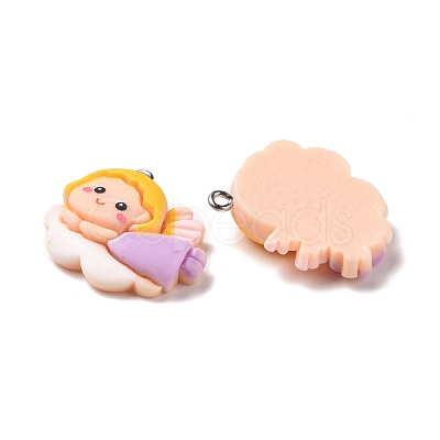 Opaque Resin Pendants RESI-G032-H04-1