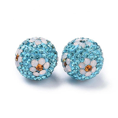 Polymer Clay Rhinestone Beads RB-L029-03G-1