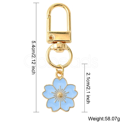 Alloy Enamel Sakura Pendant Decorations HJEW-YW00019-01-1