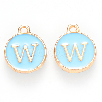 Golden Plated Alloy Enamel Charms ENAM-S118-04W-1