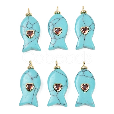 Synthetic Turquoise Pendants G-Z134-06G-03-1