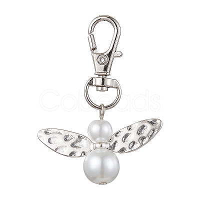 5Pcs 5 Colors Fairy Shape Glass Pendant Decorations HJEW-JM01812-S-1
