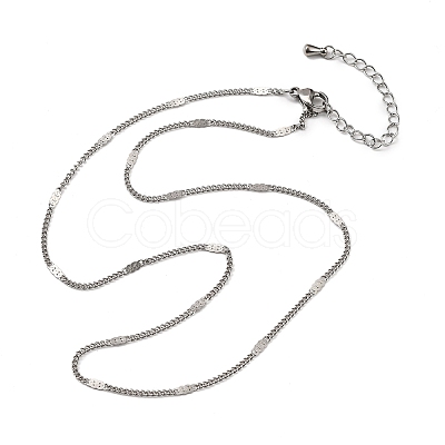 2MM 304 Stainless Steel Curb Chain Necklaces NJEW-T016-13P-1