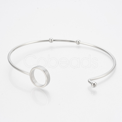 Tarnish Resistant 304 Stainless Steel Bangles STAS-N084-04-1