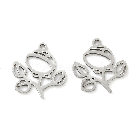 Hollow 201 Stainless Steel Pendants STAS-F337-10F-P-1