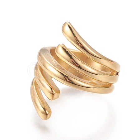 Ion Plating(IP) 304 Stainless Steel Finger Rings RJEW-E157-27G-1