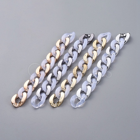 Handmade Imitation Gemstone Style Acrylic Curb Chains AJEW-JB00524-1