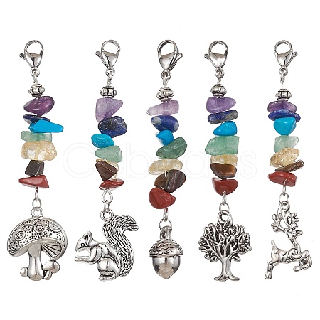 Autumn Theme Tibetan Style Alloy Pendants Decoration HJEW-JM01207-1