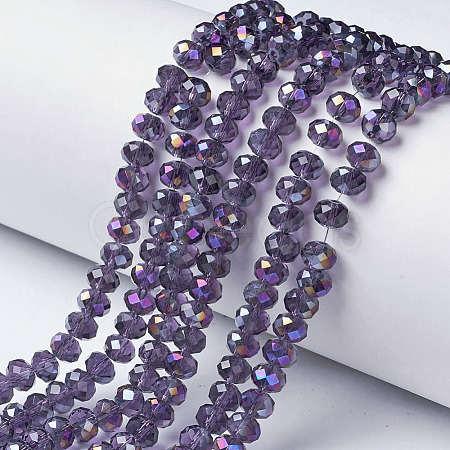 Electroplate Transparent Glass Beads Strands EGLA-A034-T2mm-F09-1