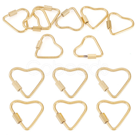 8Pcs 2 Styles 304 Stainless Steel Screw Carabiner Lock Charms STAS-TA0005-51-1